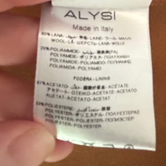 ALYSI chocolat sleek tan double button Blazer jacket - Picture 6 of 6